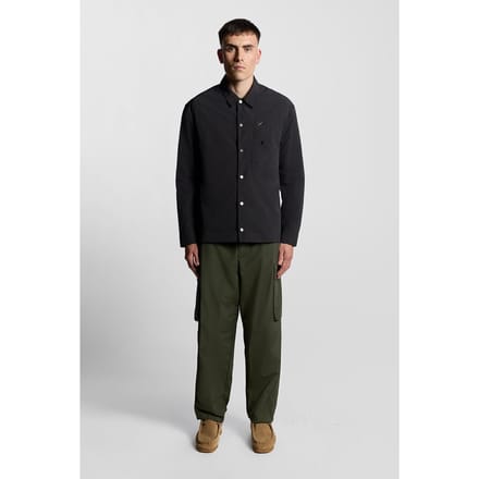 Lyle & Scott Crinkle Nylon Overshirt Black Ice Taglia: S | Camicie Casual Outlet | Uomo | Nero