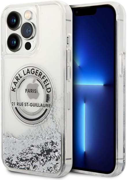 Karl Lagerfeld KLHCP14XLCRSGRS iPhone 14 Pro Max 6.7 "silver / silver hardcase Liquid Glitter RSG