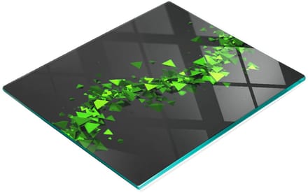 Glazen serveerplank met geometrisch golfpatroon, 60x52 cm