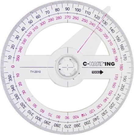 Premium Koershoekmeter 126mm - 360 graden - 2 draaibare schijven - Kunststof