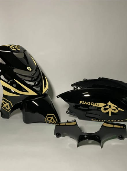 Piaggio Zip Stickerset - Crossed - Goud