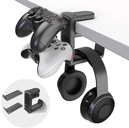 3-in-1 Gaming Hoofdtelefoon en Controller Houder met Verstelbare Arm - Onder Bureau Standaard