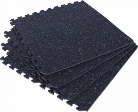 Gorilla Sports Vloermatten Rubber - Beschermingsmatten - 4 matten + 8 eindstukken - Puzzel mat - Puzzel mat - Wit