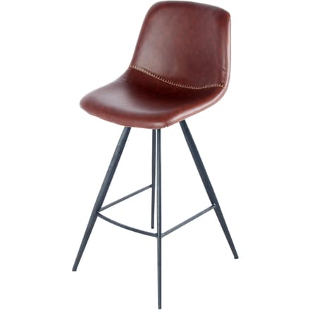 Padiro barkrukken set van 2 - donkerbruin / zwart - polyurethaan - zithoogte 70 cm
