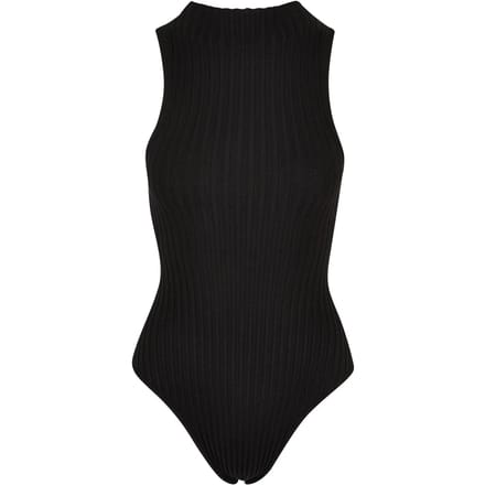 Urban Classics - Rib Knit Sleeveless Bodysuit - 5XL - Zwart