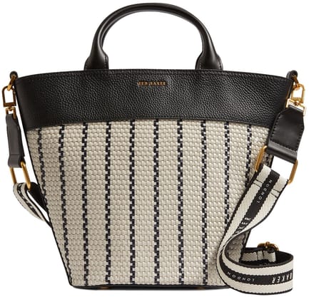 Ted Baker Handtas Schoudertas Riveri Woven Webbing Bucket Bag Navy Zwart