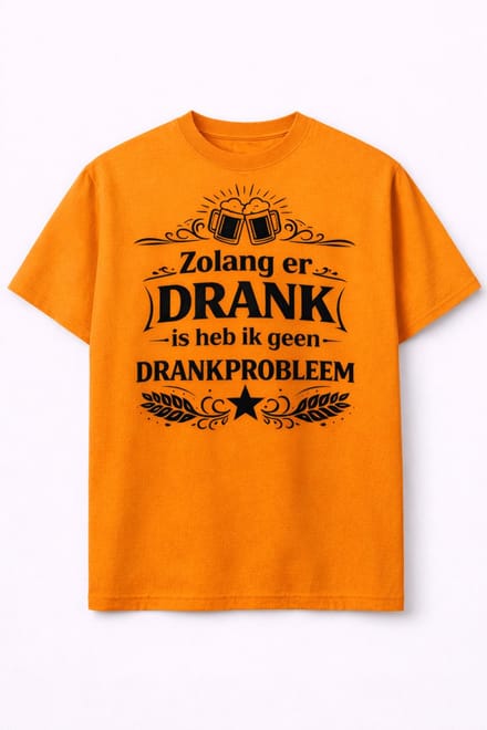 Shirt - Oranje - Drankprobleem