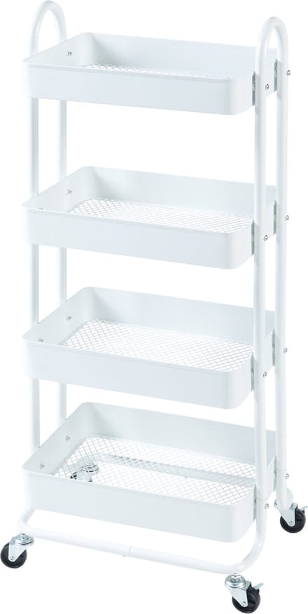 Keukentrolley Pyhäntä met 4 manden 103,5x46x35 cm wit [en.casa]