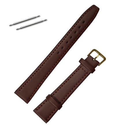 Fako® - Horlogebandje - Echt Leer - Small - 20mm - Bruin