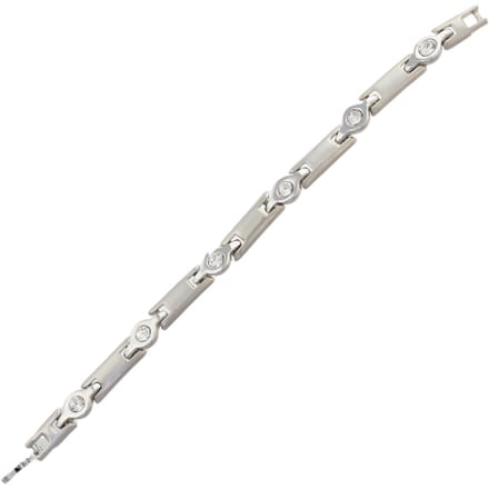 Behave – Armband – Zilverkleurig – Mat & Glanzend – Kristal – 19 cm