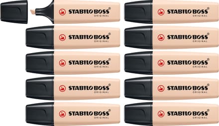 STABILO BOSS ORIGINAL - Markeerstift - Beige - Doos 10 stuks