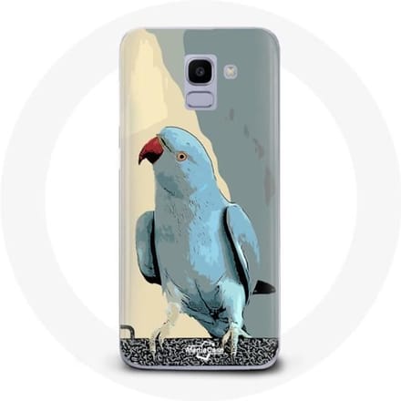 Coque pour Samsung Galaxy A8 2018 Perruches perroquets Bleu