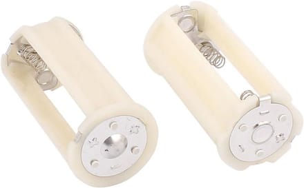 Batterij Adapter - Converter Houder - Apparaten Voeden - Verstelbare Veer - 3x AA naar D - Wit