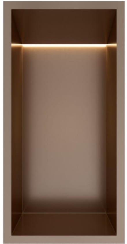 Hotbath &More Inbouwnis - 30 x 15 x 10 cm - met LED-verlichting - Tuscan Bronze