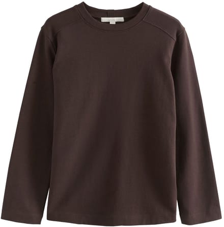 Next - Dames - Dik T-shirt met lange mouwen en ronde hals - Bruin