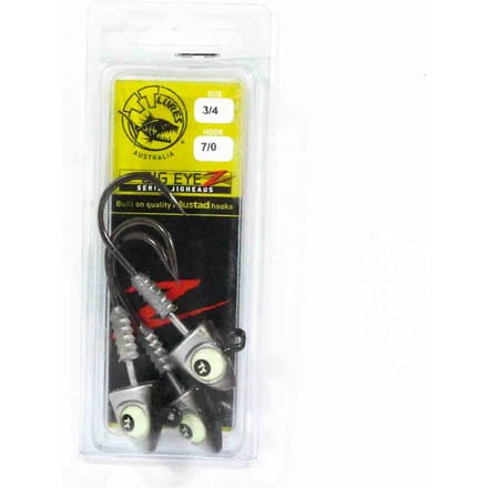 Tackle Tactics TT Big EyeZ Tête plombée 3/4 oz 7/0 Argent Noir Glow EyeZ (5215)