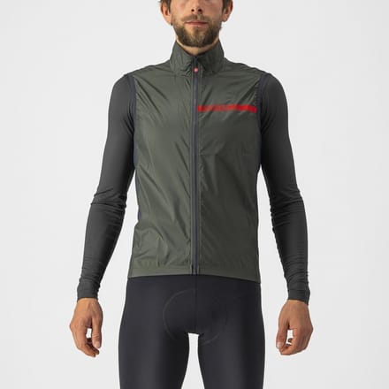 Castelli Windstopper mouwloos Heren Zwart Grijs - SQUADRA STRETCH VEST LIGHT BLACK DARK GRAY - M
