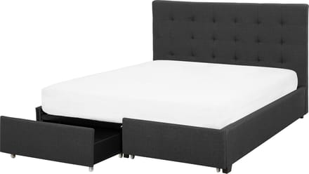 ROCHELLE - Bed opbergruimte - Donkergrijs - 140x200 cm - Polyester
