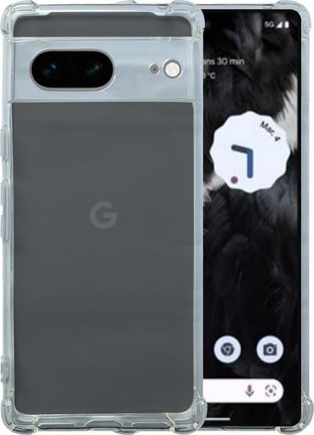 Google Pixel 7 hoesje siliconen shockproof transparant backcover met verstevigde hoeken