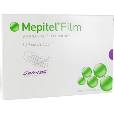 Mepitel Film siliconen verband 6 x 7 cm 10 stuks