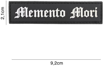 Embleem 3D PVC Memento Mori Zwart/Wit