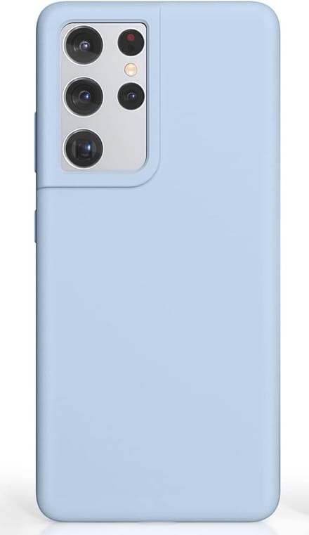 Solid hoesje Geschikt voor: Samsung Galaxy S21 Ultra Soft Touch Liquid Silicone Flexible TPU Rubber - Sky blauw