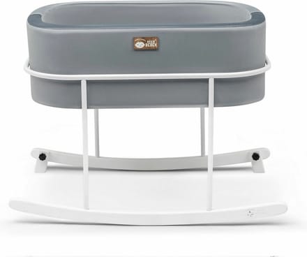 Asir wieg - grijs-wit - 90 x 70 x 58 cm - Inclusief matras
