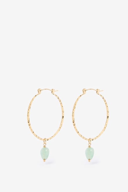 Sissy-Boy - Gold plated hoop oorbellen met steen