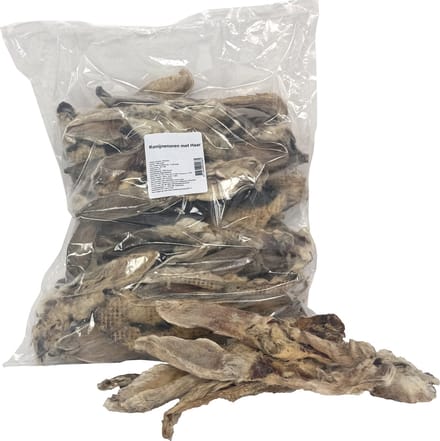 Petsnack - Konijnenoren Met Vacht 1 KG Hondensnack