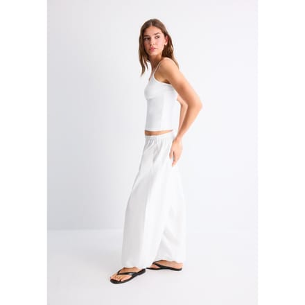 Stradivarius B07 Ribgebreide top met bandjes  Wit S