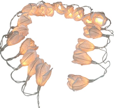 Lichtslinger witte rozen van eco-papier, led licht