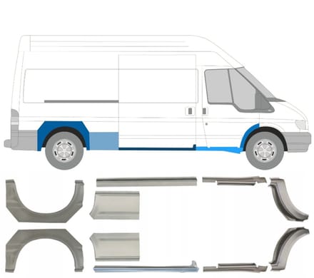 Reparatiepaneel dorpel + achterspatbord voor Ford Transit 2000-2013