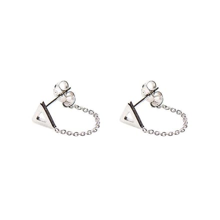 Karma Chain Open Triangle Silver Oorbellen M1829