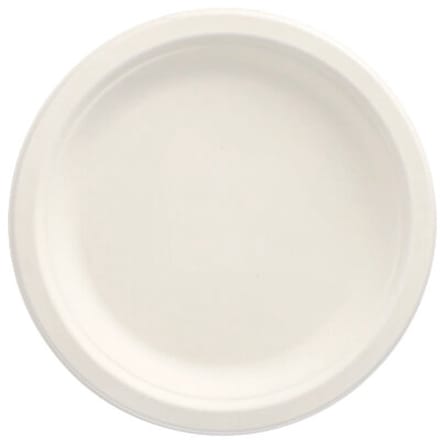 50 Borden van suikerriet pure 1-vaks Ø 18 cm · 2 cm wit