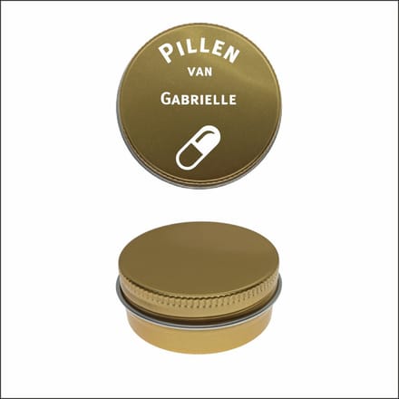 Pillen Blikje Met Naam Gravering - Gabrielle