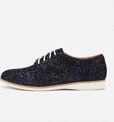 Rollie | Dames | Veterschoen | Derby Black Sparkle | Maat 37