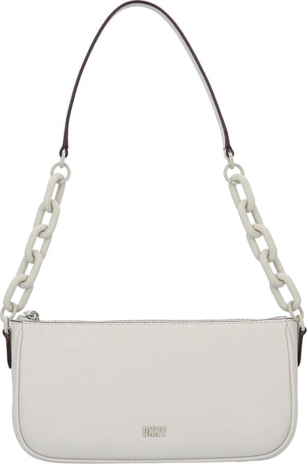 DKNY Leren Schoudertas Frankie TZ Demi Shoulderbag Pebble Crème