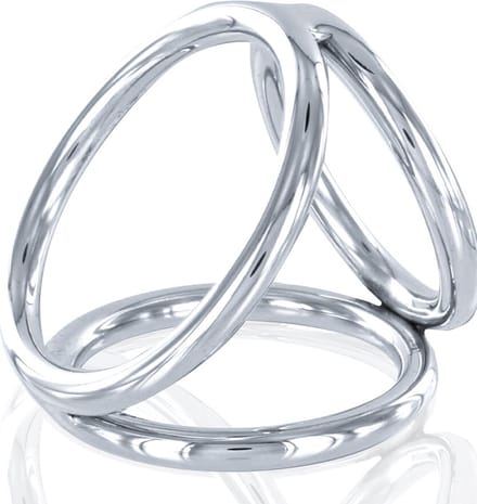 Black Label - Triple Cockring - RVS - Zilver - Maat L