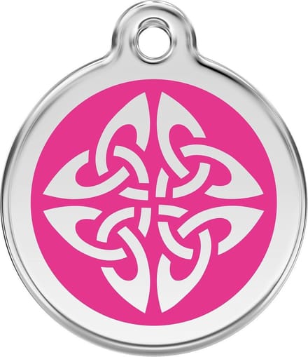Red Dingo Hondenpenning 38 mm tribal hard roze