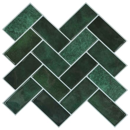 vidaXL - Visgraat - Tegel - 50 - st - Donkergroen - 30 - x - 30 - cm - Polyurethaan - en - PET