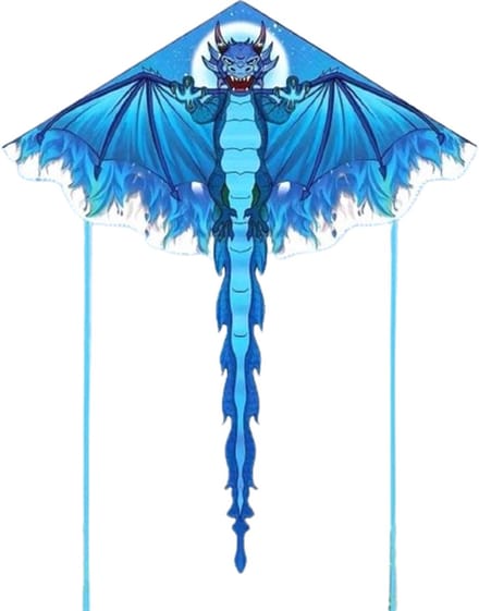Nivard Vlieger Voor Strand - Kite Vliegers - Kindervlieger - Draak - Blauw