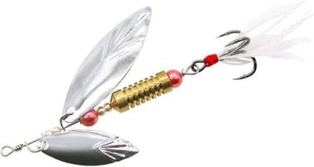 PikeAttack - tandem spinner - Roofvissen - wit/zilver - 8cm - 8g