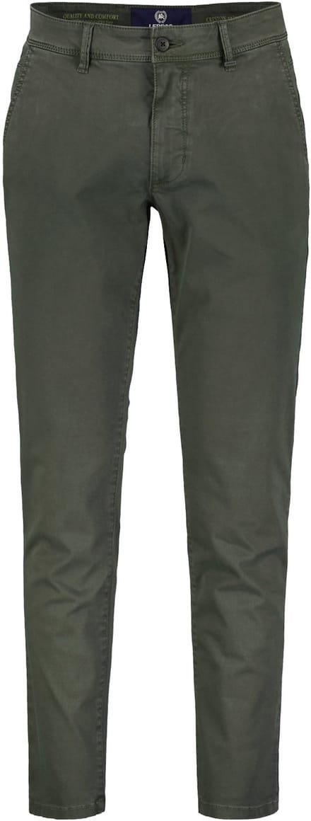LERROS Basic chino van gestructureerde stof, slim fit , Maat: W32_L32 , Kleur: CHILLED OLIVE , 80% katoen, 17% lyocell, 3% elastaan