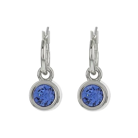 Biba Hang Oorbellen met Swarovski Steentje Sapphire
