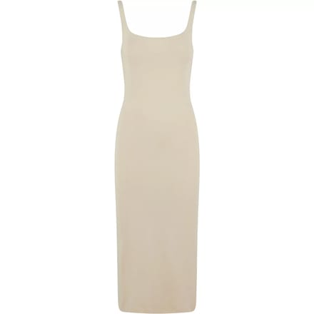 Urban Classics - Basic Long Cotton Jersey Kokerjurk - S - Creme