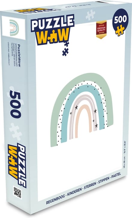 Puzzel Regenboog - Kinderen - Sterren - Stippen - Pastel - Legpuzzel - Puzzel 500 stukjes