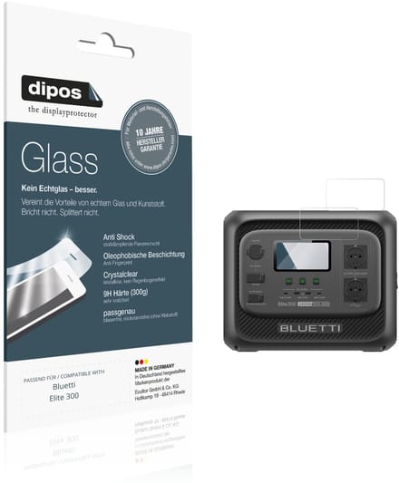 dipos – 2x Pantserfolie geschikt voor Bluetti Elite 300 | 9H Screenprotector