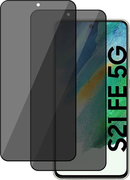 Privacy Screenprotector geschikt voor Samsung Galaxy S21 FE - 2x Gehard Glas Full Screen Tempered Glass Screen Protector