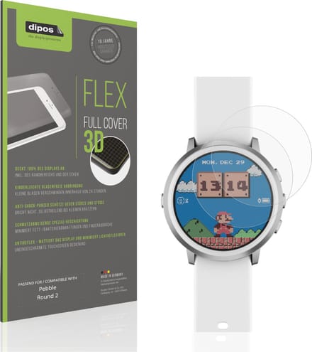dipos FLEX – 2x Matte Screenprotector geschikt voor Pebble Round 2 | Volledige Schermbescherming | Case-Friendly