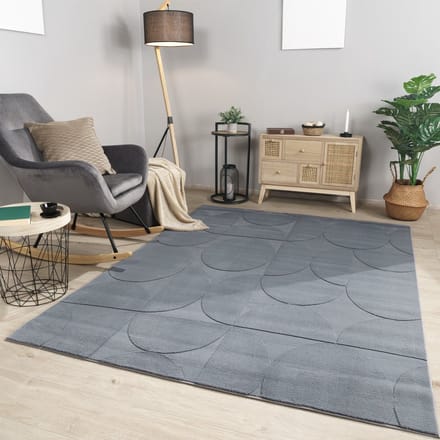 Woonkamertapijt eetkamer kortpolig geometrisch uiterlijk Skandi Boho effen kleuren 200 x 280 cm Rechthoek 200 x 280 cm Rechthoek antraciet